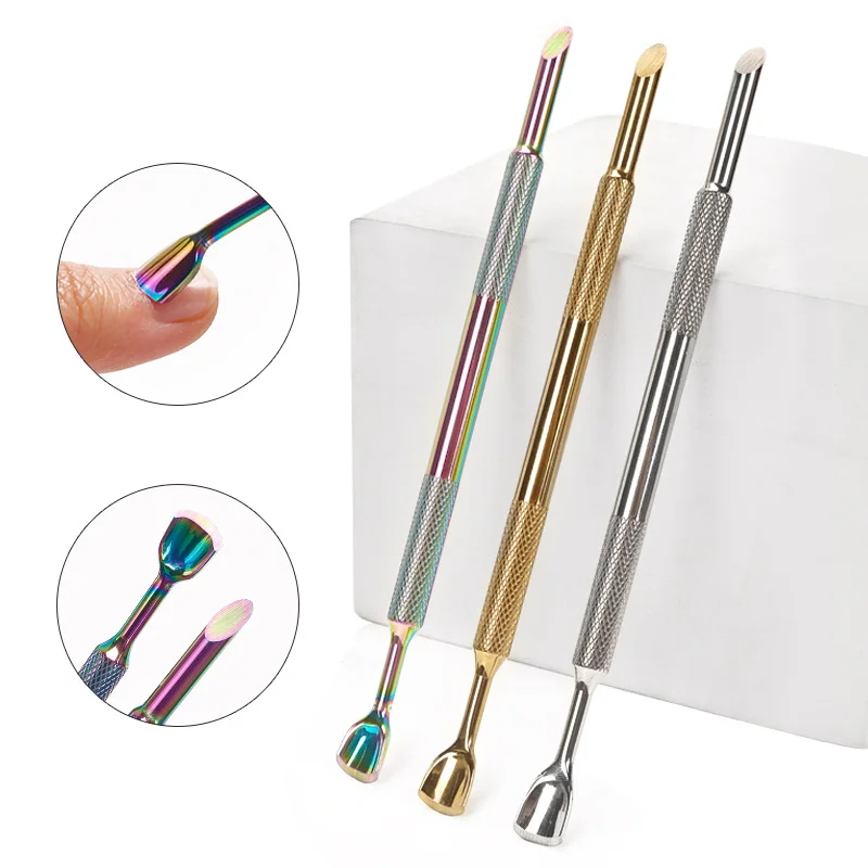 

Double-end Cuticle Pusher Dead Skin Remover Stainless Steel horseshoe Manicure Cleaner Care Nail Pusher Pedicure Care Cleaner