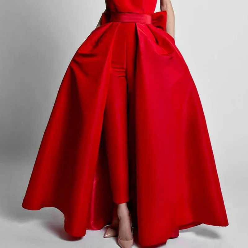 Black White Satin Wedding Detachable Skirt Removable Train for Dresses Big Bow Bridal Overskirt