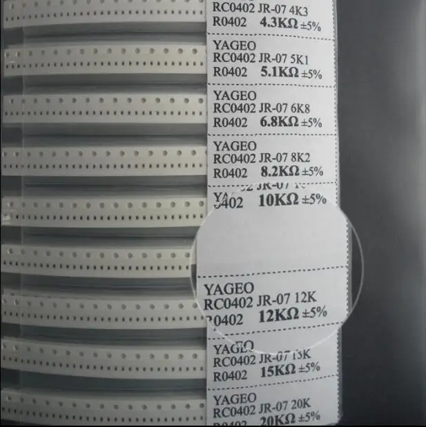 0402 resistor Hybrid practical mounted Resistance 63type Capacitance 17type Capacitor 0.1uF Electronic Components Sample Book