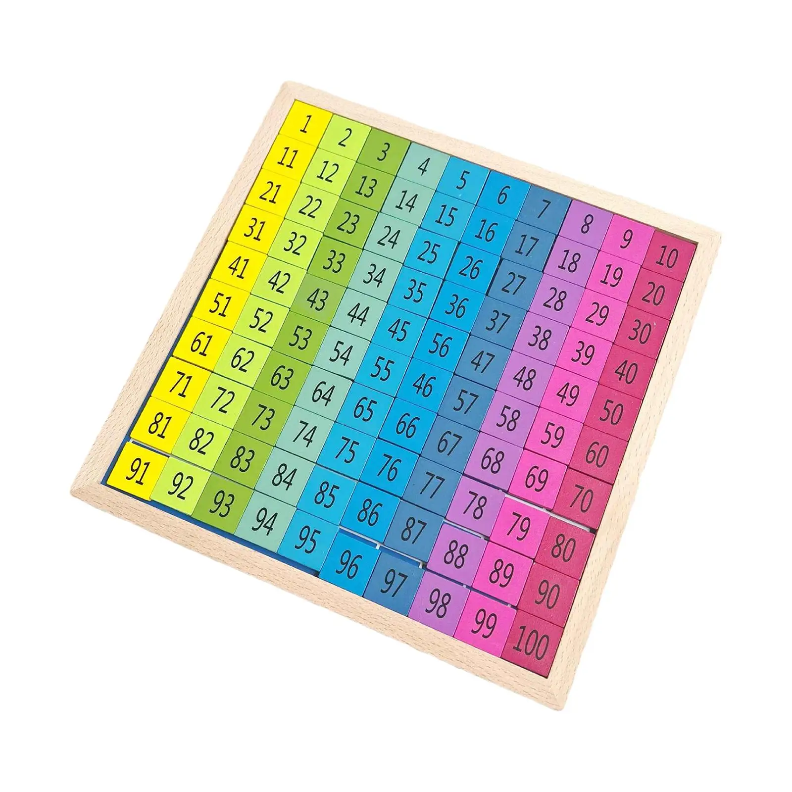 Math Learning 1-100 Number Board for Montessori Toys Teacher Supplies Kids
