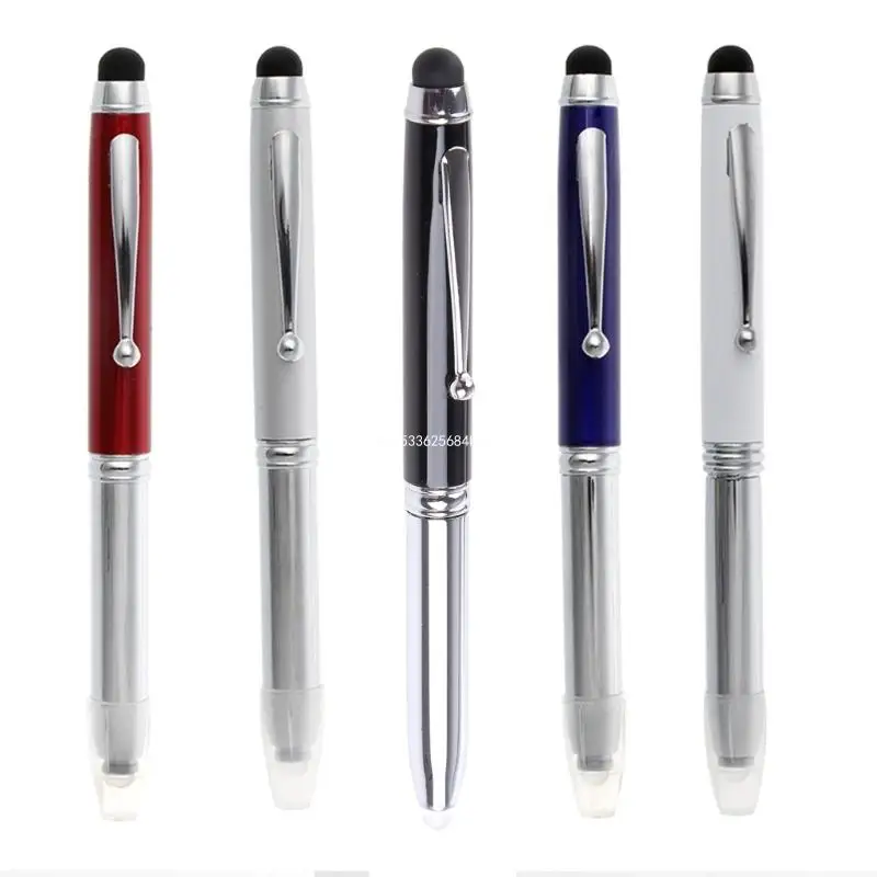 

3in1 Capacitive for Touch Screen Stylus Ballpoint Pen LED Flashlight For Ipad Dropship