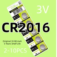 80mAh 3V CR2016 Button Coin Cell DL2016 ECR2016 BR2016 3V Lithium Battery For Watch Car Key Remote Computer Motherboard