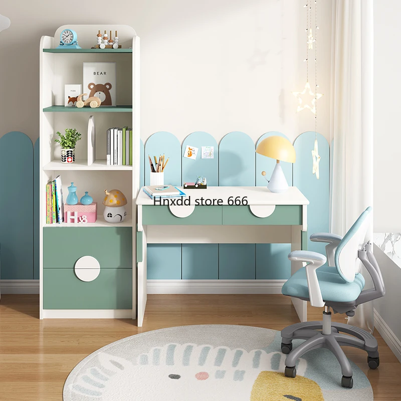 Teen desk Modern simple study table Bookcase set Locker study furniture