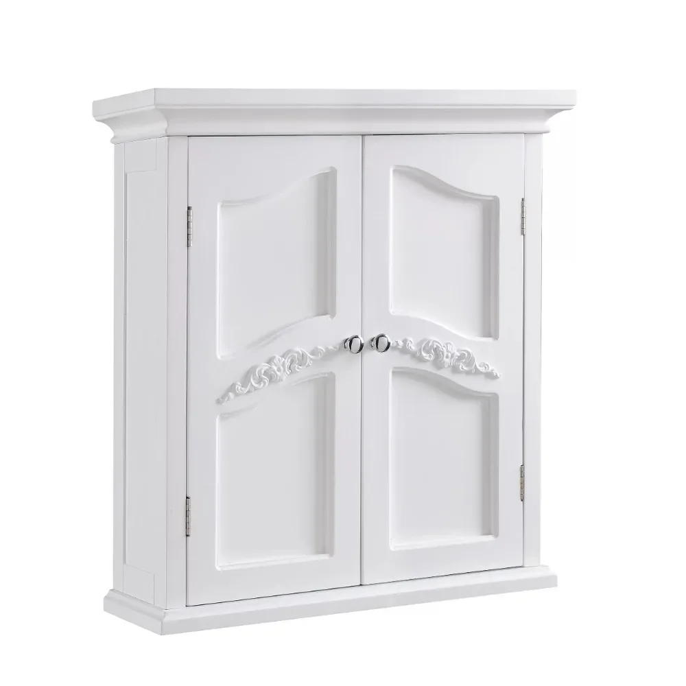 

Teamson Home Versailles Wooden Wall Cabinet with 2 Shelves, White
