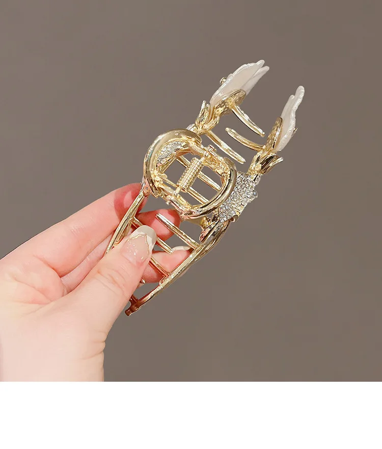 Elegante Ginkgo biloba Haarnadel Für Frauen exquisite Metall blumen Haar Clips Mode Süße Pferdeschwanz Klaue Clip ACCESSORI FÜR MÄDCHEN – Detail 7