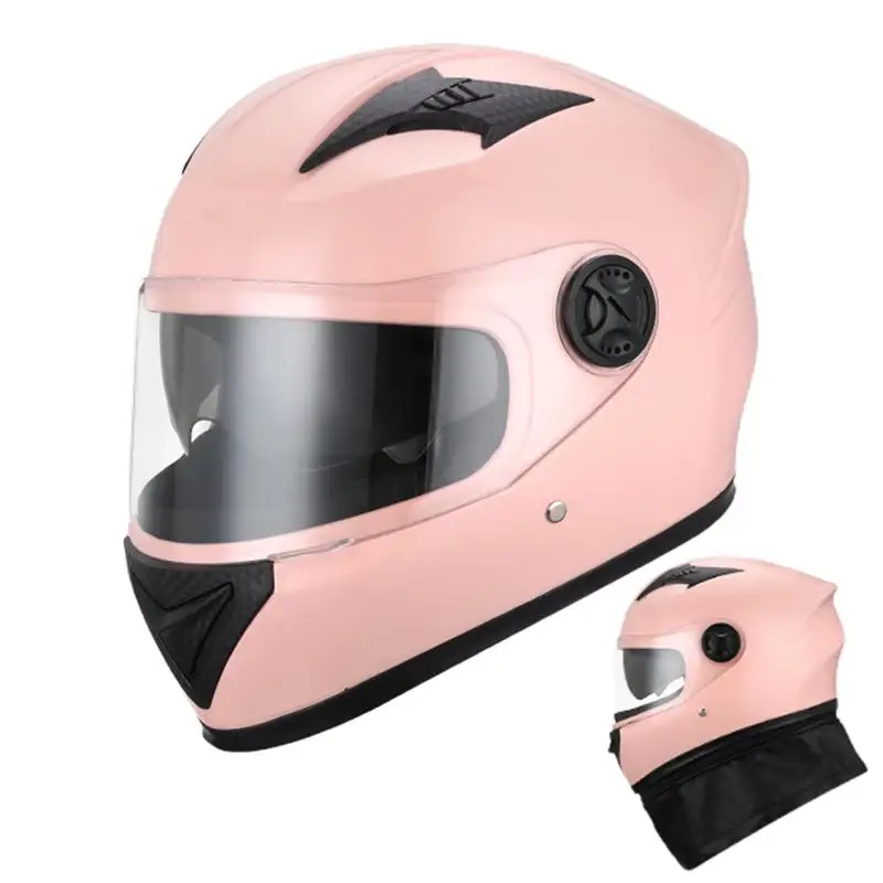 

Motorcycle full face Helmet Winter Warm Dual Visor Removable Neck Gaiter Protective Lightweight Anti-Fog Bike Helmet For Racing