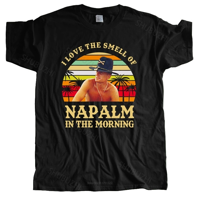 

Летняя мужская футболка с надписью «I Love The Smell of Napalm in The Morning», винтажная Ретро футболка, Билл Килгор Апокалипсис, хлопковая футболка