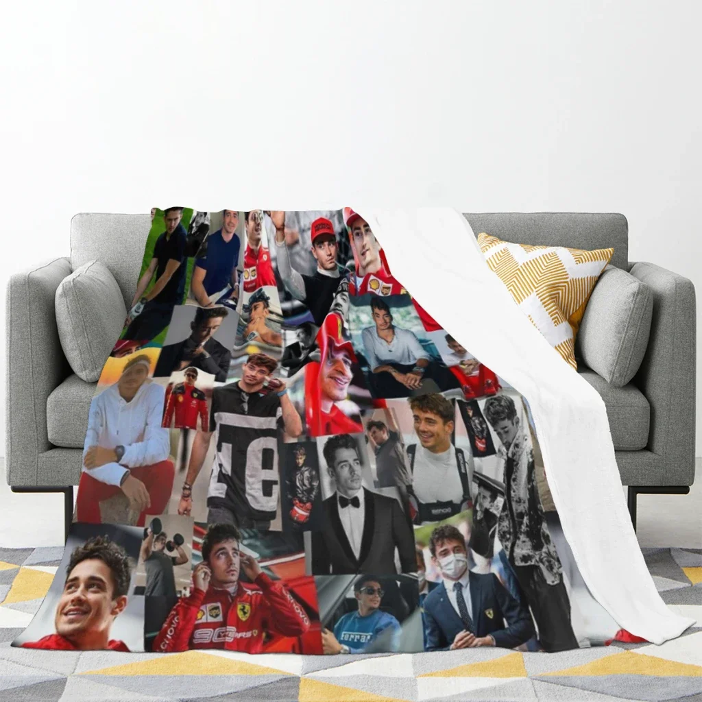 Charles Leclerc Monacan motorsports racing driver Collage Summer Blanket Thin Blanket Comforter Flannel Soft throw Blankets 2