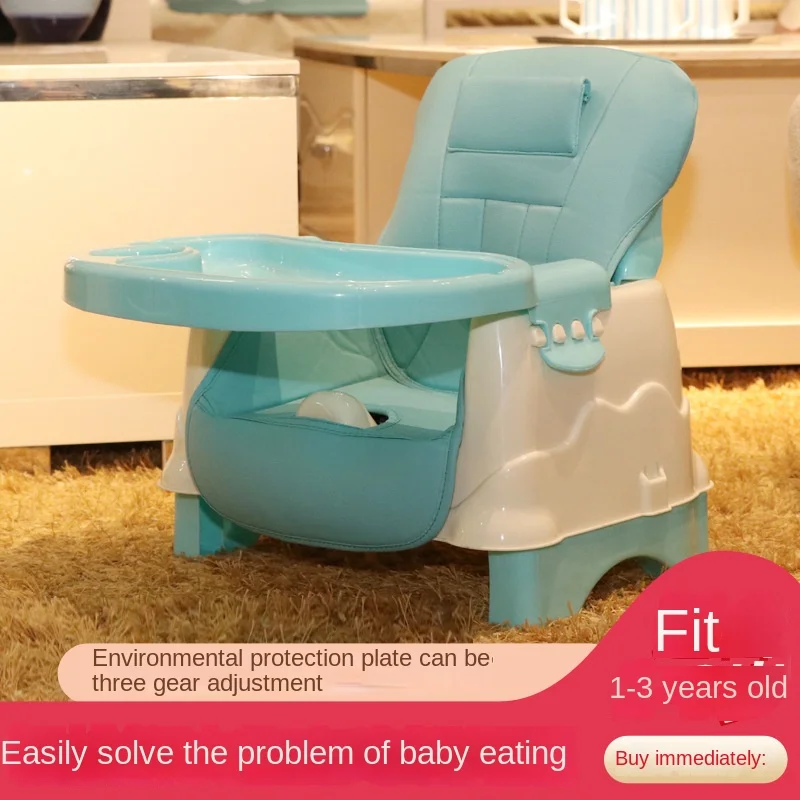 Multifunctional Kids Dining Chair Safety Belt Adjustable Folding Portable Eating 1-3 Years Baby Booster Chair