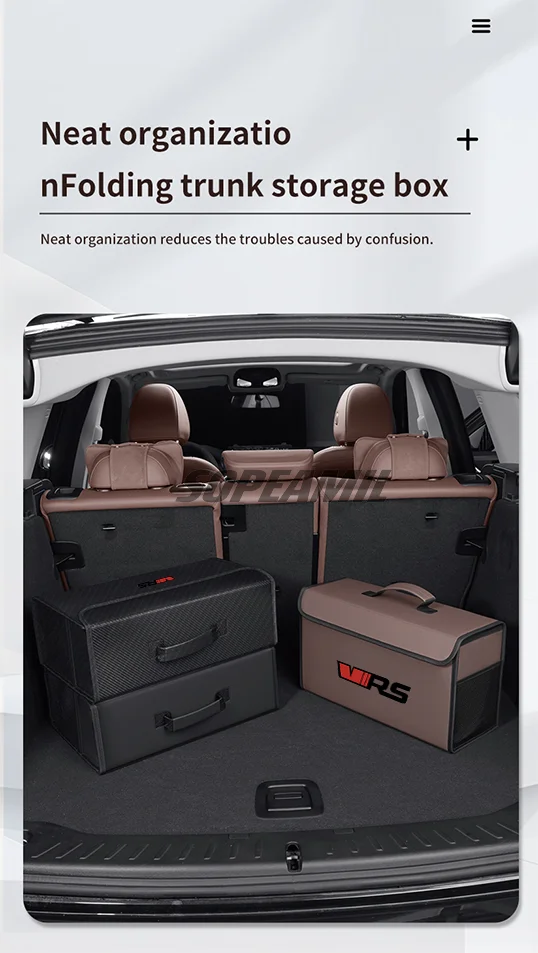 Auto-Aufbewahrungsbox, großes Fassungsvermögen, faltbar, zum Verstauen und Aufräumen, Skoda VRS Octavia Citigo Fabia Kamiq Karoq Kodiaq Rapid Scala Superb – Detail 12
