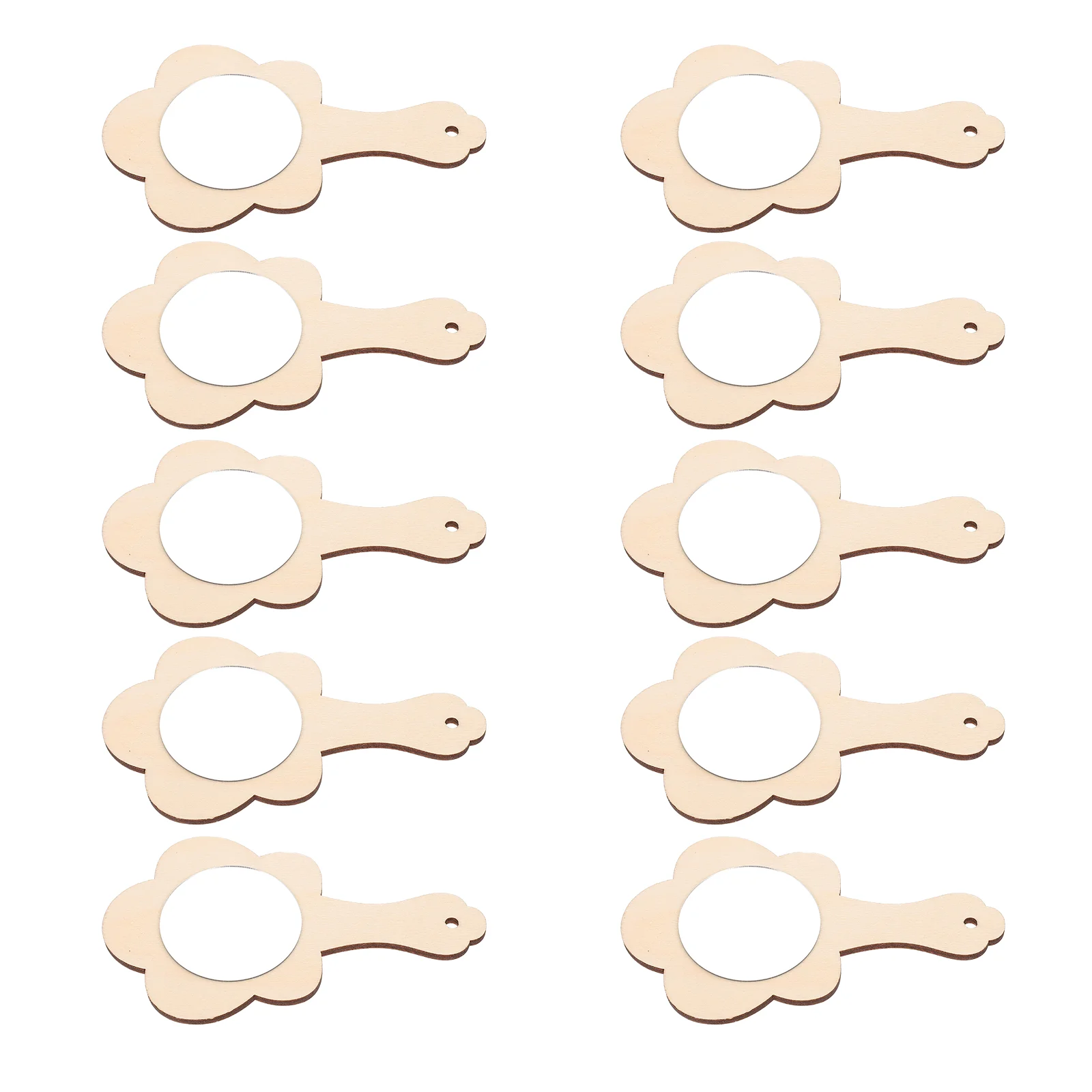 Creative DIY Wooden Mirror Unfinished Wood Handheld Mirror Craft Kids Projects Childrens Crafts Activities 10pcs makeup mirror acrylic mirrors wall mirrors