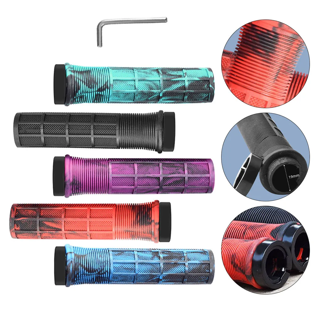 Bicycle Handle Grips High Quality 19mm Mountain Bike Grips Non-slip Mtb Cuffs Shock Absorption BMX/Downhill Folding Bike
