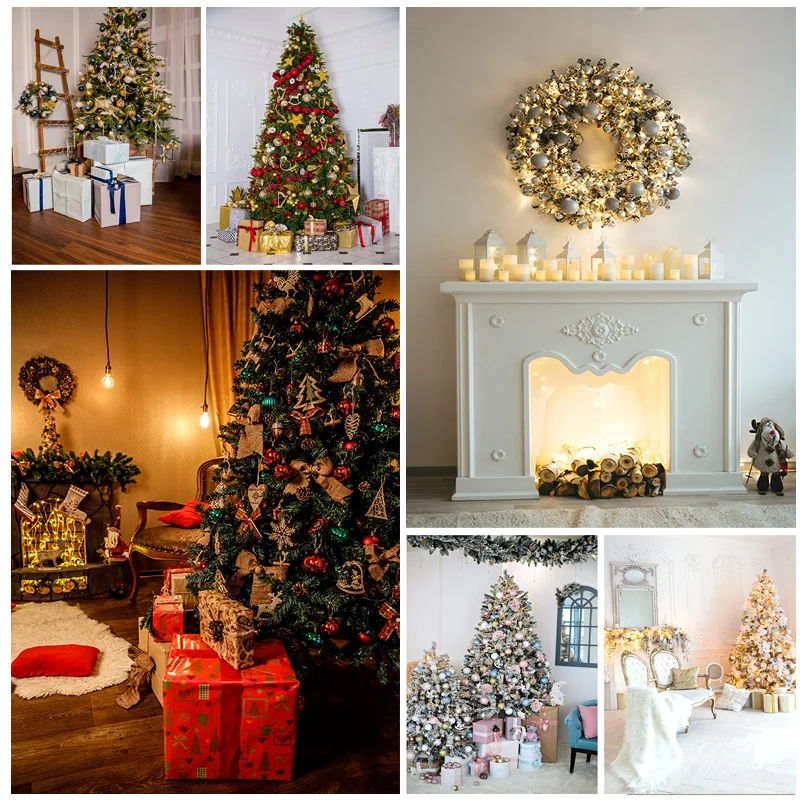 

SHUOZHIKE Christmas Indoor Theme Photography Background Christmas tree Children Backdrops For Photo Studio Props 21525 JPE-02