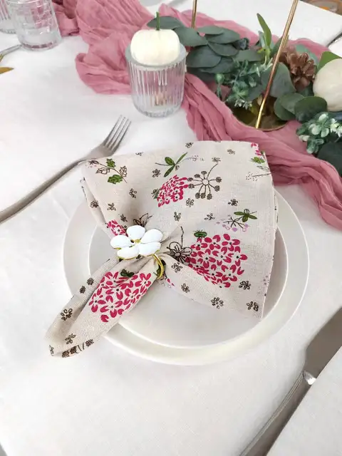 40x40cm Floral Printed Cloth Napkins Set Of 10 Japanese Style Dinner Dish  Towel Wedding Restaurant Bar Table Mat Decoration - Table Napkin -  AliExpress