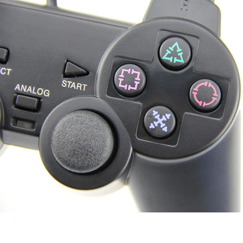 For Playstation 2 Console Game Controller Double Vibration Digital Joypad Wired Connection Gamepad Anti-sweat Anti-slip Joystick