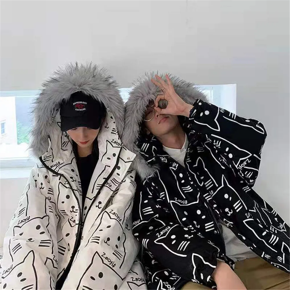 Winter Streetwear Harajuku Jackets Women Warm Loose Korean Cotton