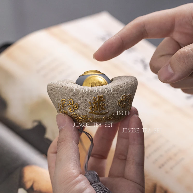 Zhaocai Yuanbao Tea Pet Tea Table Handicrafts Decoration Ornaments Birthday Gift Chinese Tea Play Teaset Accessories