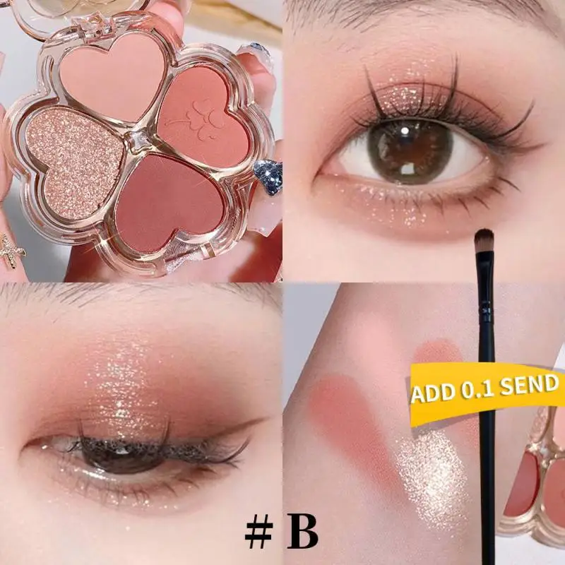 Clover Eyeshadow Palette Dreamy Eye Makeup Lucky Clover Palette Per Trucco Opaco Perlescente A Quattro Colori Brillante E Affascinante