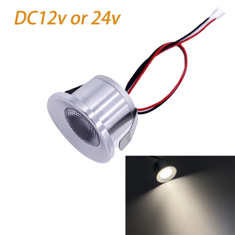 12v 24v Recessed Mini Focus LED Indoor Decorative Ceiling Lighting Landscape Bathtub Sauna Light Spotlight 1W Cut Hole 27mm led spotlight