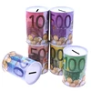 1Pc Creative Euro Dollar Metal Cylinder Bank Saving Money Box Home Decoration For Coins Deposit Storage Boxes Home Decoration 4