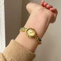 High-end Luxury Watches for Woman Elegant Green Jewelry Jade Quartz Bracelet Wristwatch Gift for Women Lady Fashion Dress Watch - Image 4