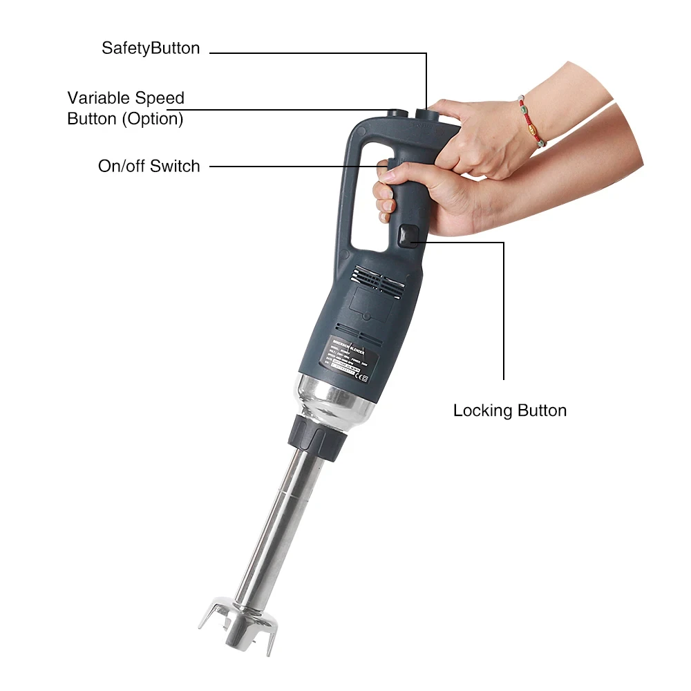 GZZT 500W Immersion Blender Commercial Handheld Mixer Fixed/ Variable Speed Different Lengths of Rods 30/40/50 CM Kitchen Whisk 4