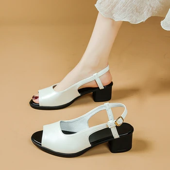 الصيف جولة اصبع القدم مثير مريحة / خفيفة الوزن الصنادل النسائية المألوف جديد بسيط ضوء الفم مأدبة صنادل عالية الكعب 6