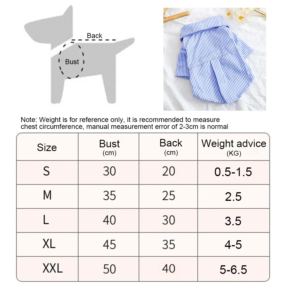 Camisetas a rayas con lazo, ropa para perros pequeños y delgados, ropa de verano azul