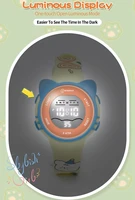 Montre numérique pour enfants, étanche, dessin animé, pour filles et garçons, LCD rose, électronique, Sport, réveil, cadeaux 5