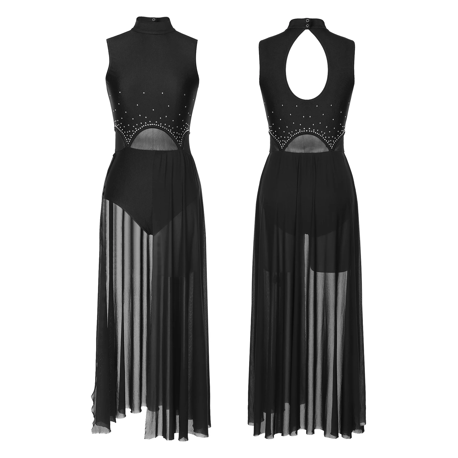Leotardo de gimnasia para mujer, vestido de baile lírico de Ballet, traje de patinaje artístico dividido con diamantes de imitación, vestidos de graduación líricos, Ropa de baile