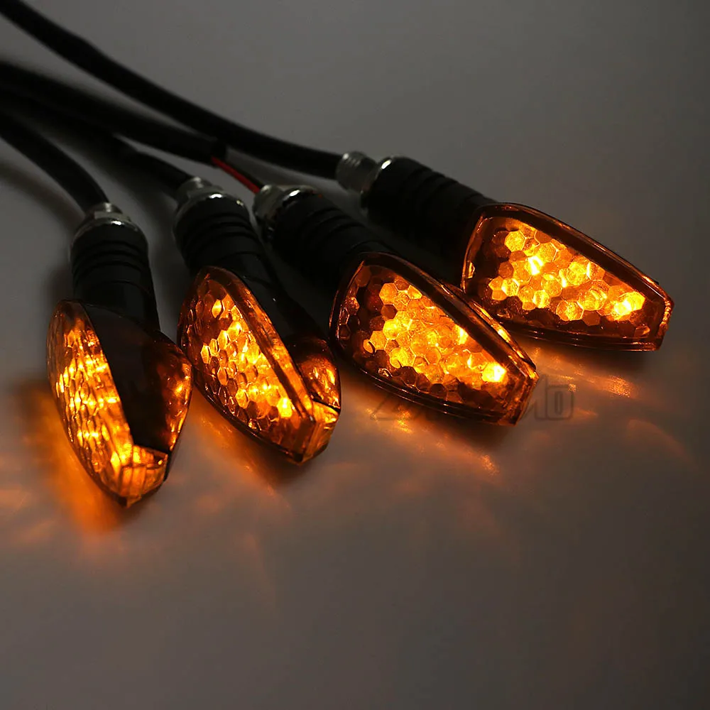Motorcycle Turn Signal Lights 4pcs/set Universal LED Amber Color