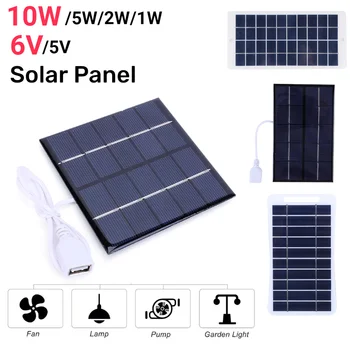 Pannello solare portatile da 10 W 5 V Caricabatteria USB Pannello di ricarica solare Banca di alimentazione impermeabile per telefono per campeggio Zaino in spalla Escursionismo