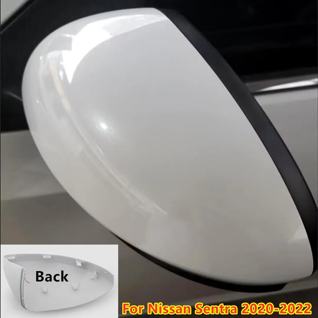 

White Right Passenger Side Mirror Rearview Frame Cover Cap For Nissan Sentra 2020 2021 2022