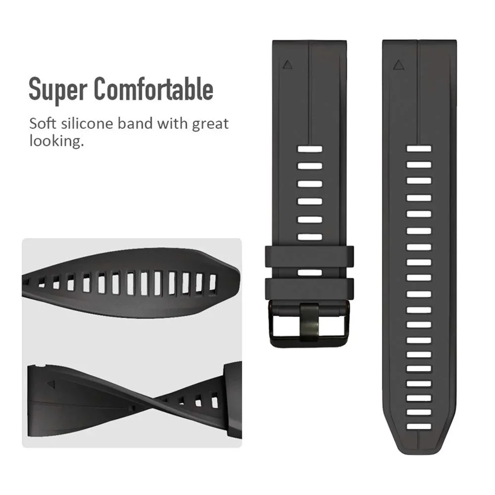 Premium Silicone Strap, 22-26mm, Compatible with Garmin Watches