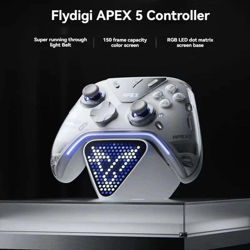 Flydigi Apex 5 PC 스위치 폰 태블릿 컴퓨터용 무선 게임 컨트롤러 멋진 RGB 스크린 게임패드가 장착된 충전 도크