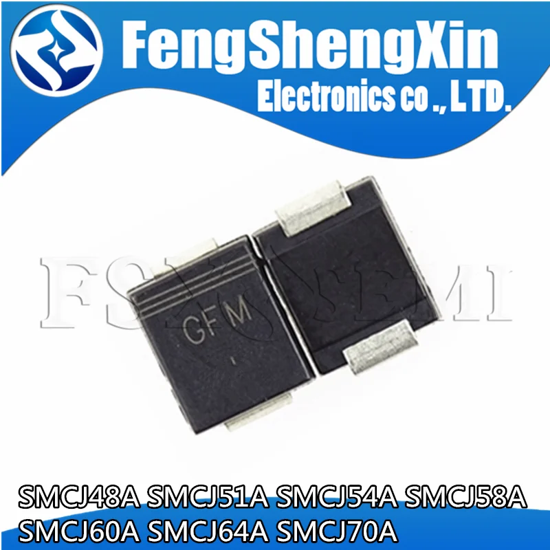 

20pcs SMCJ48A GFX SMCJ51A GFZ SMCJ54A GGE SMCJ58A GGG SMCJ60A GGK SMCJ64A GGM SMCJ70A GGP SMC DO-214AB