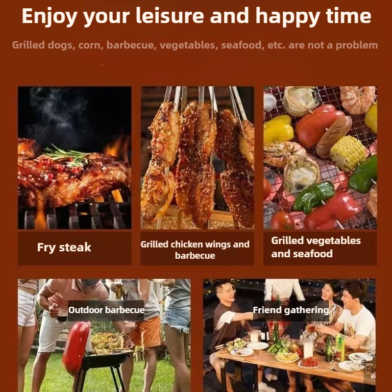 Grill Basket Folding Portable Stainless Steel BBQ Grill Basket With Handle for Fish Vegetables Shrimp Cooking Accessories