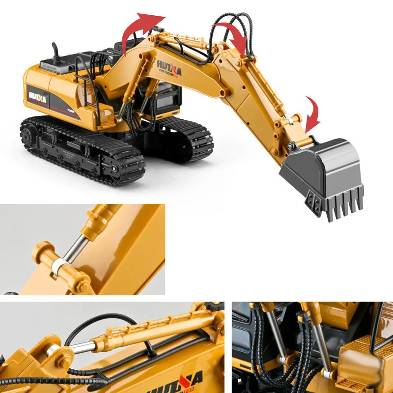 Remote Control Alloy Excavator 1:14 Metal Version Large Excavator Bucket Engineering Vehicle 2.4g Wireless Large Toy Boy Gift 4