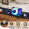 Bed Frame with Charging Station and LED Lights,Industrial Platform Beds Queen Size with Storage Headboard, Bed Frames 4