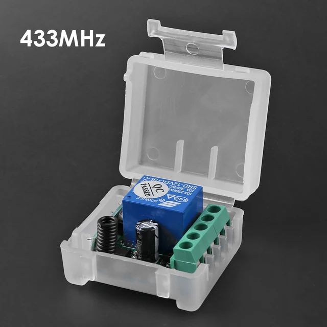 1/2Pcs 12V DC Wireless Relay Switch 433MHz RF Remote Control Receiver Module for Garage Door Electric Gate LED Light 2