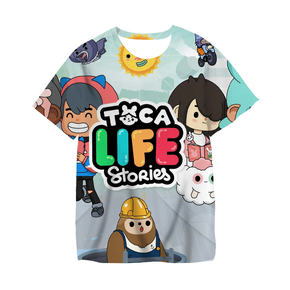 

Hot Children Game Toca Life World Tshirt 3D Anime Toca Boca Life World Game T Shirt Kids Tops Tee Teenager Oversized Streetwear