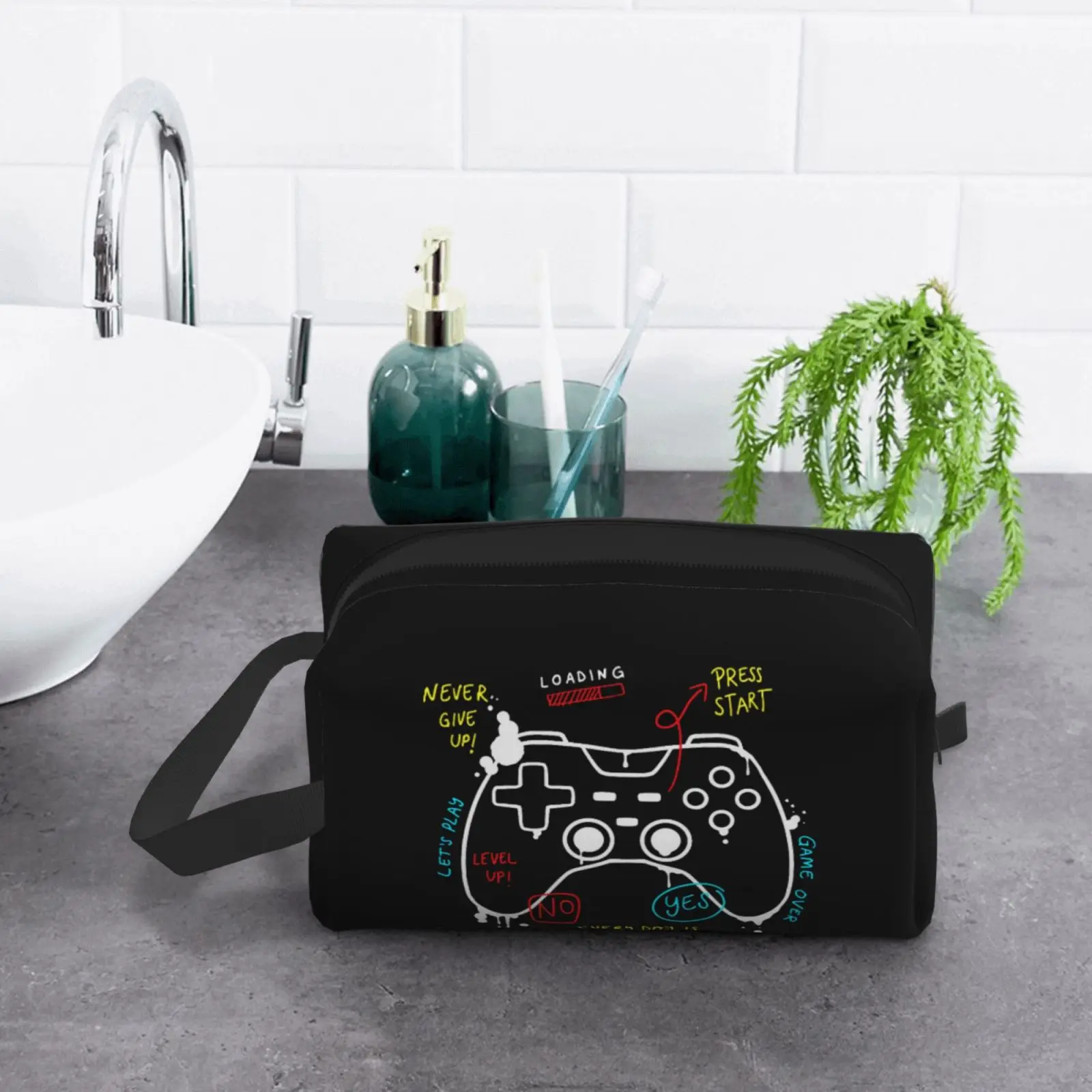 Game Controller Video Gamepad pattern Cosmetic Bags Portable Makeup Bag for Travel Toiletry Bag Accessories Organizer Pouch 4