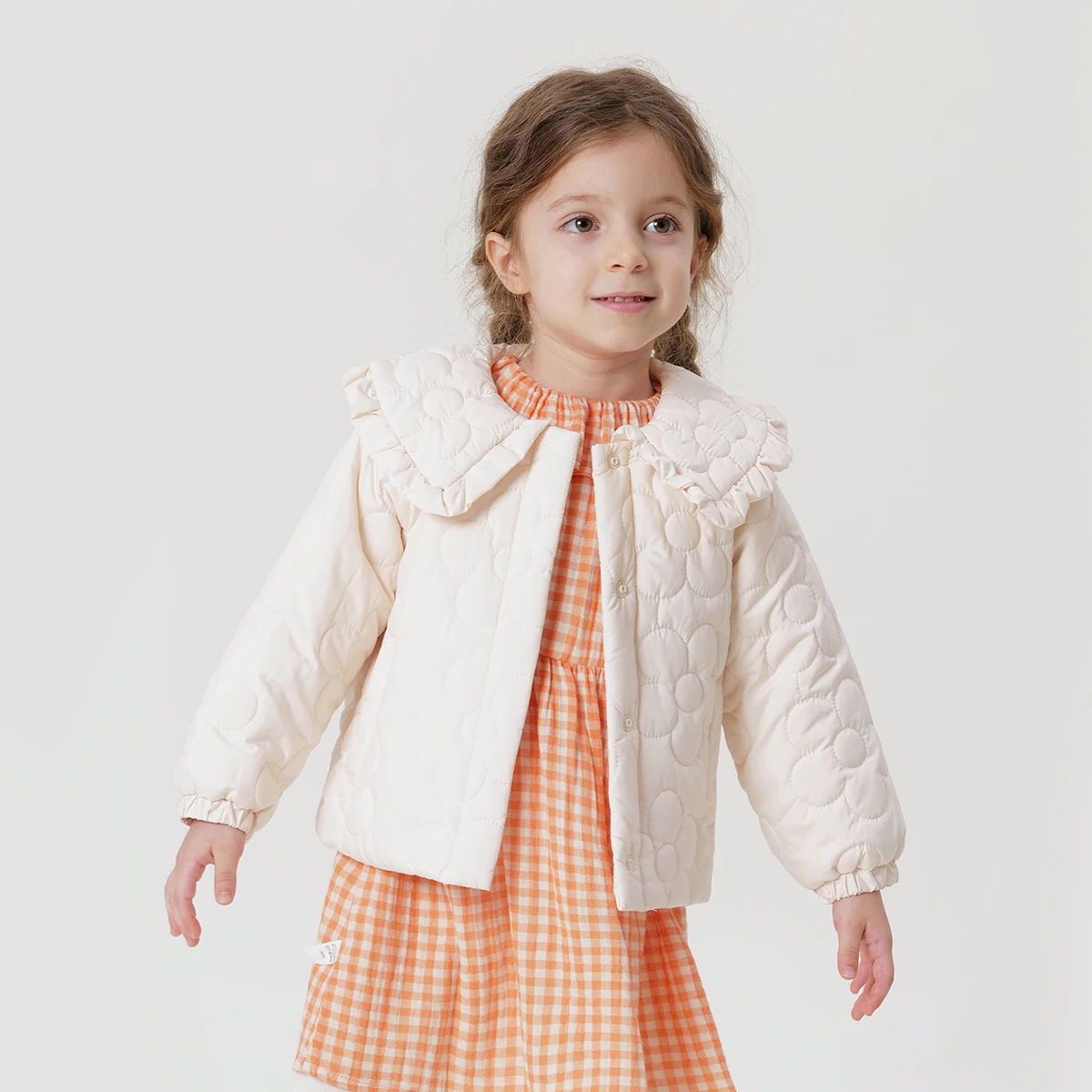 

MARC&JANIE Girls Lace Doll Neck Loose Jacket for Autumn 231655