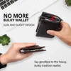 Genuine Leather Slim Money Clip for Men with AirTag Cover RFID Card Holder with ID Window Slim Short Male Billfold  Cash Holder 2