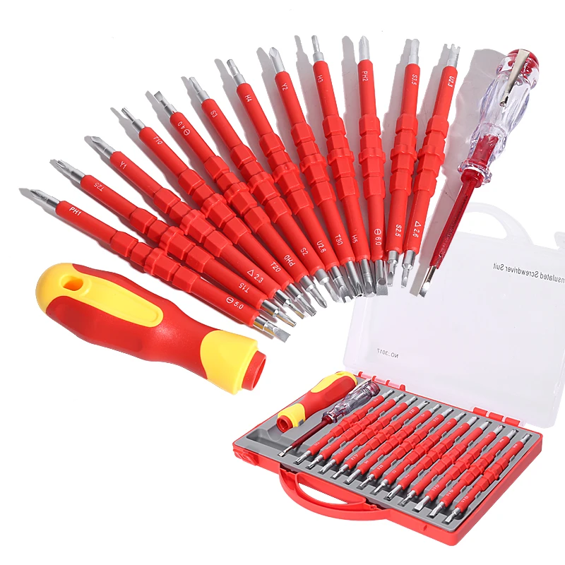 LUCHSHIY Complete Kit Tools Insulated Screwdriver Set Profissional Electrician Tool Repair