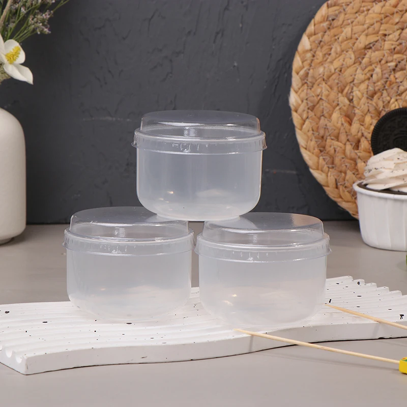 10Sets Food Container Japanese Caramel Mini Measuring Cup High Temperature Resistant Clear Plastic Condiment Containers 5