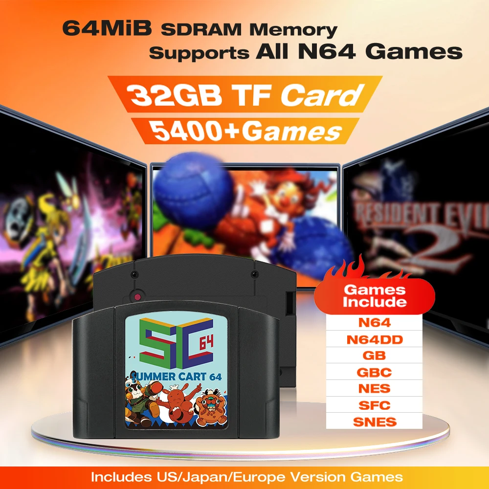 5400 In 1 SummerCart 64 Open Source Game Card For Nintendo 64