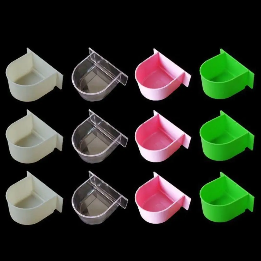 Plastic Bird Feeding Bowl Water Trough for Parrot Cage Accessories
