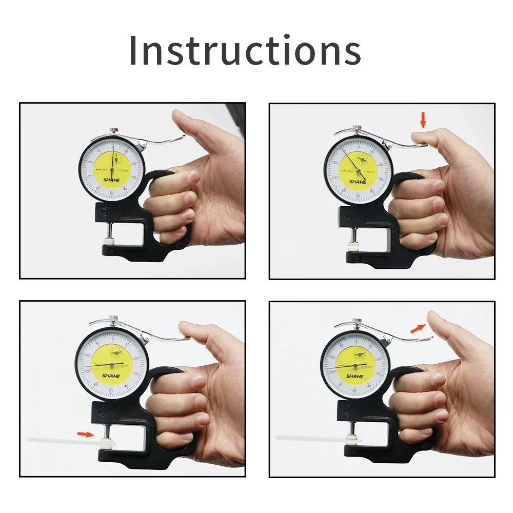 Thickness Gauge Shahe Metric Thickness Gauge 0-10 mm 0.01 mm Dial Indicator Thickness Gauge