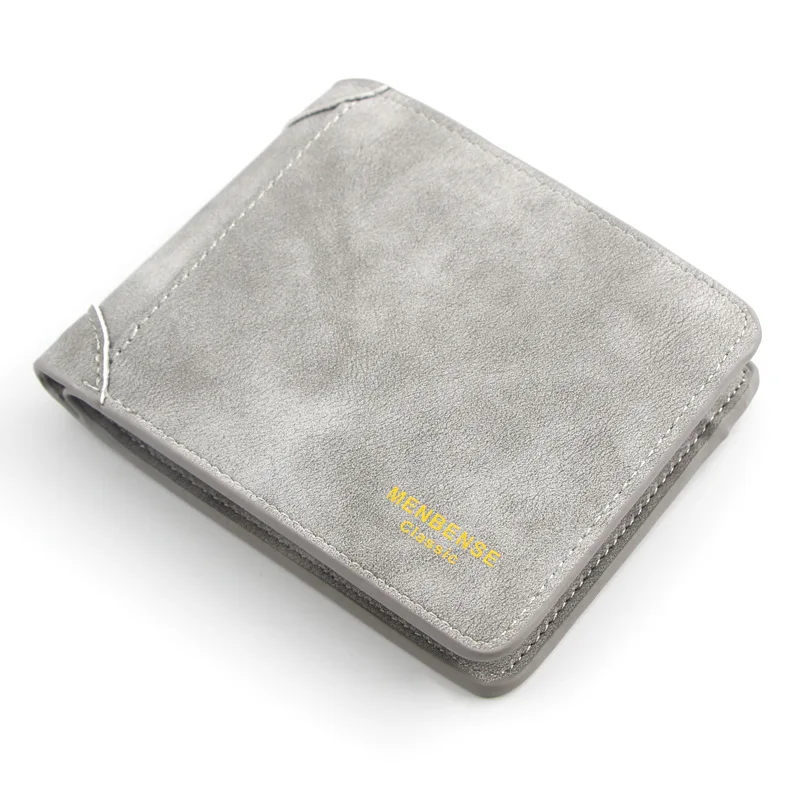 2023 Luxury Wallet New Men's Wallet Short Frosted Leather Wallet Retro Two Fold Vertical Wallet Youth Korean Multi-Card Wallet 6